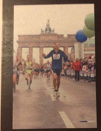Nära målet i Berlin 2004, min 40-årspresent.